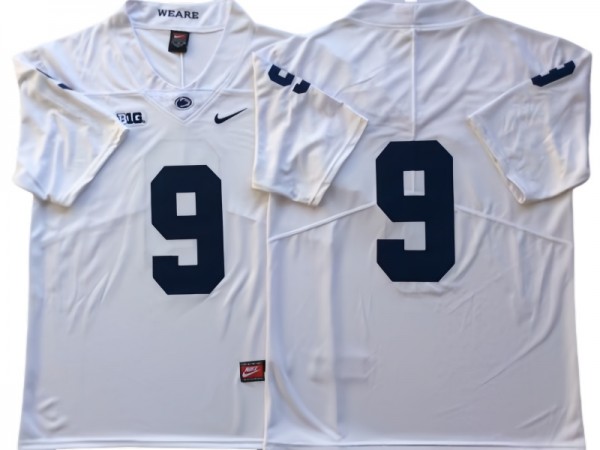 Penn State Nittany Lions #9 White College Football Jersey