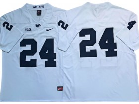 Penn State Nittany Lions #24 White College Football Jersey