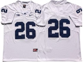 Penn State Nittany Lions #26 White College Football Jersey