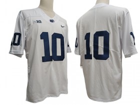 Penn State Nittany Lions #10 White College Football Jersey