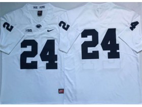 Penn State Nittany Lions #24 White College Football Jersey