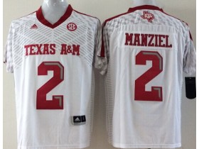 NCAA Texas A&M Aggies #2 Johnny Manziel White College Football Jersey