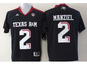 NCAA Texas A&M Aggies #2 Johnny Manziel Black College Football Jersey