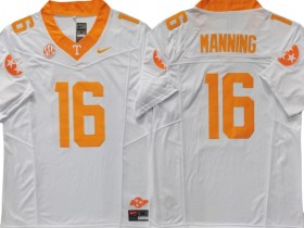 NCAA Tennessee Volunteers #16 Peyton Manning White Vapor F.U.S.E. Limited Team Logo Jersey