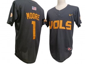 Tennessee Volunteers #1 Christian Moore Gray Baseball Jersey