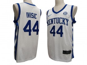 NCAA Kentucky Wildcats #44 Zvonimir Ivisic White Basketball Jersey