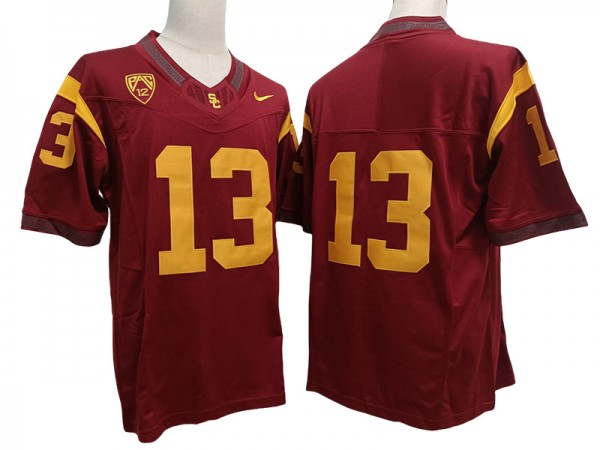 NCAA USC Trojans #13 Caleb Williams Red Vapor F.U.S.E. Limited Jersey