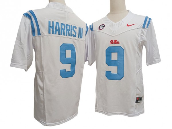 Ole Miss Rebels #9 Tre Harris III White Vapor F.U.S.E. Limited Jersey