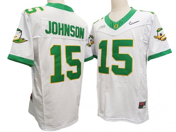 Oregon Ducks #15 Tez Johnson White Vapor F.U.S.E. Limited Jersey