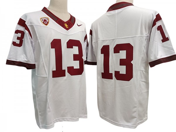 NCAA USC Trojans #13 Caleb Williams White Vapor F.U.S.E. Limited Jersey