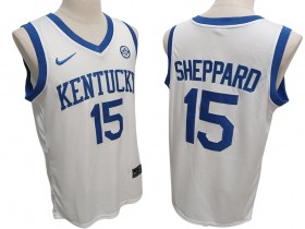 NCAA Kentucky Wildcats #15 Reed Sheppard White Basketball Jersey