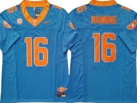 NCAA Tennessee Volunteers #16 Peyton Manning Blue Vapor F.U.S.E. Limited Team Logo Jersey