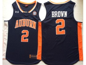 NCAA Auburn Tigers #2 Bryce Brown Navy College Basketball Custom Jersey