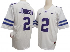 Kansas State Wildcats #2 Avery Johnson White College Football Jersey