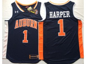 NCAA Auburn Tigers #1 Jared Harper Navy College Basketball Custom Jersey