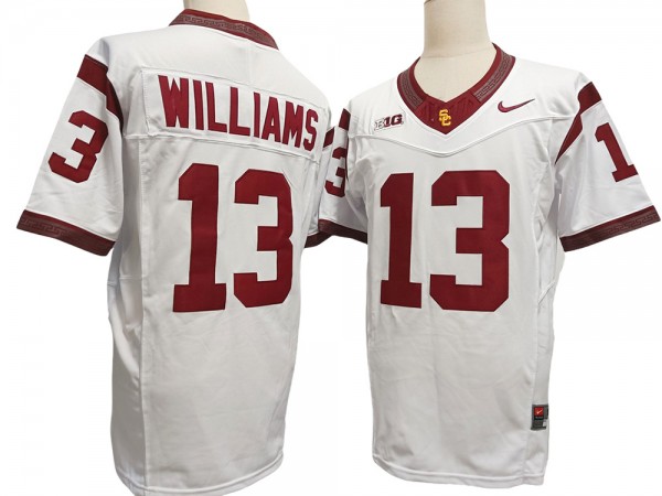 NCAA USC Trojans #13 Caleb Williams White Vapor F.U.S.E. Limited Jersey