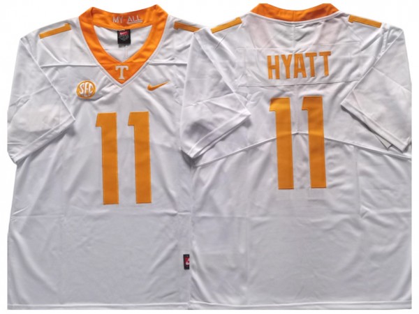 NCAA Tennessee Volunteers #11 Jalin Hyatt White College Football Jersey