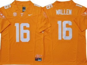 NCAA Tennessee Volunteers #16 Morgan Wallen Orange Vapor F.U.S.E. Limited Team Logo Jersey