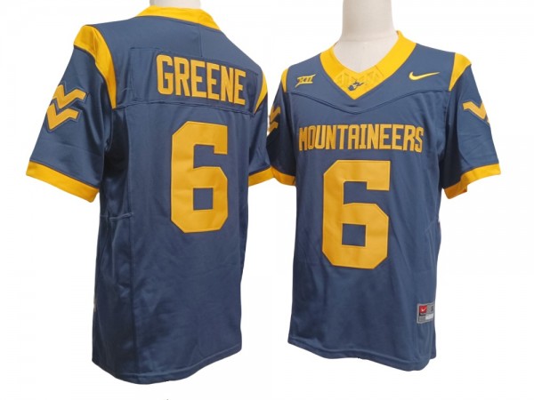 West Virginia Mountaineers #6 Garrett Greene Navy Vapor F.U.S.E. Limited Jersey