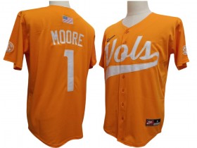 Tennessee Volunteers #1 Christian Moore Orange Baseball Jersey