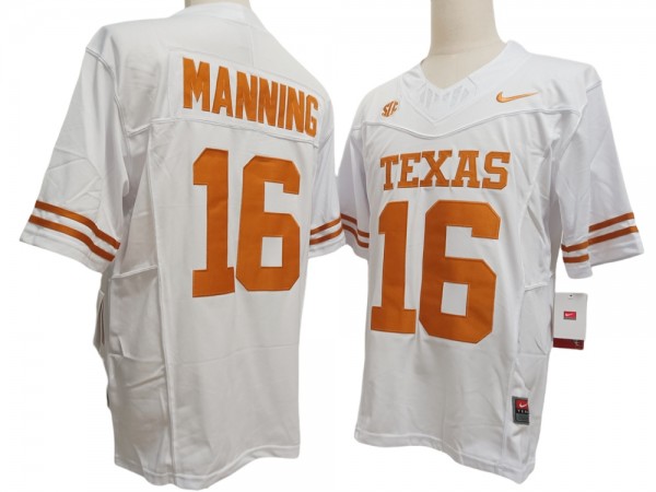 NCAA Texas Longhorns #16 Arch Manning White Vapor F.U.S.E. Limited Jersey