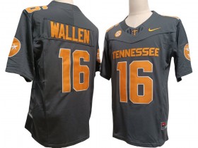 NCAA Tennessee Volunteers #16 Morgan Wallen Gray Vapor F.U.S.E. Limited Football Jersey