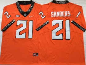 NCAA Oklahoma State Cowboys #21 Barry Sanders Orange College Football Jersey