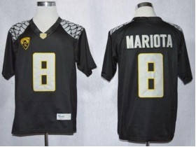 NCAA Oregon Ducks #8 Marcus Mariota Black College Custom Jersey