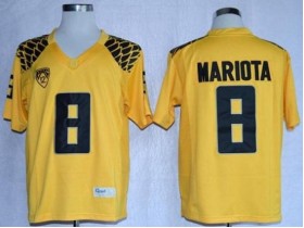 NCAA Oregon Ducks #8 Marcus Mariota Yellow College Custom Jersey