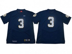 NCAA Notre Dame Fighting Irish #3 Navy College Football Jersey