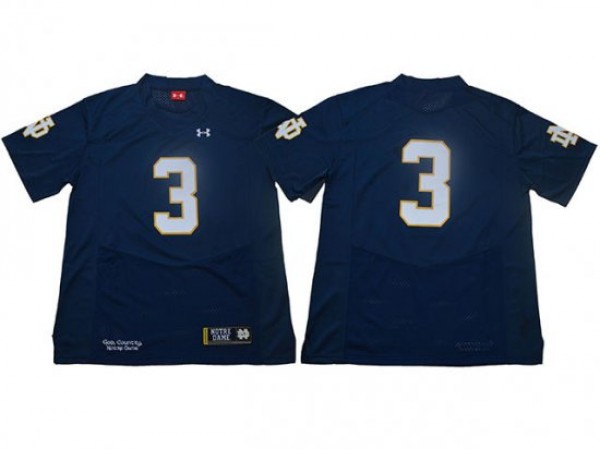 NCAA Notre Dame Fighting Irish #3 Navy College Football Jersey