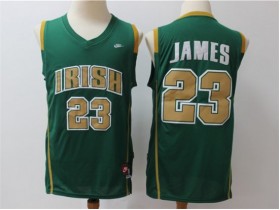 Irish High School #23 LeBron James Green Basketball Custom Jersey