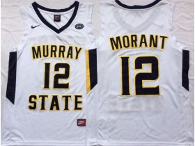 NCAA Murray State Racers #12 Ja Morant White College Basketball Jersey