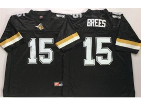 NCAA Purdue Boilermakers #15 Drew Brees Black College Football Jersey