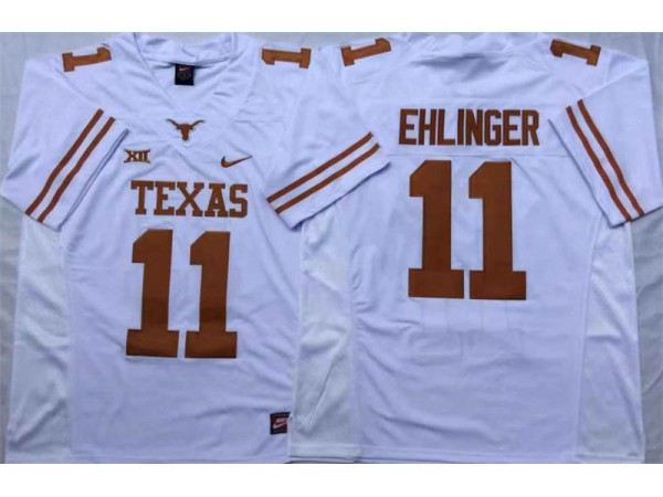 NCAA Texas Longhorns #11 Sam Ehlinger White College Football Jersey