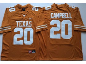 NCAA Texas Longhorns #20 Earl Campbell Orange College Football Jersey