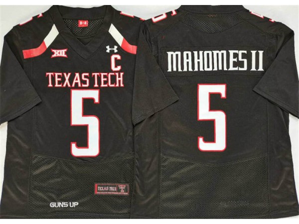 NCAA Texas Tech Red Raiders #5 Patrick Mahomes Black College Football Jersey