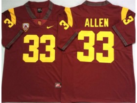 NCAA USC Trojans #33 Marcus Allen Red College Football Jersey