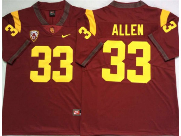 NCAA USC Trojans #33 Marcus Allen Red College Football Jersey