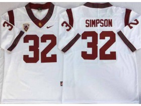 NCAA USC Trojans #32 O. J. Simpson White College Football Jersey