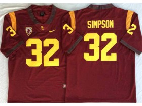 NCAA USC Trojans #32 O. J. Simpson Red College Football Jersey