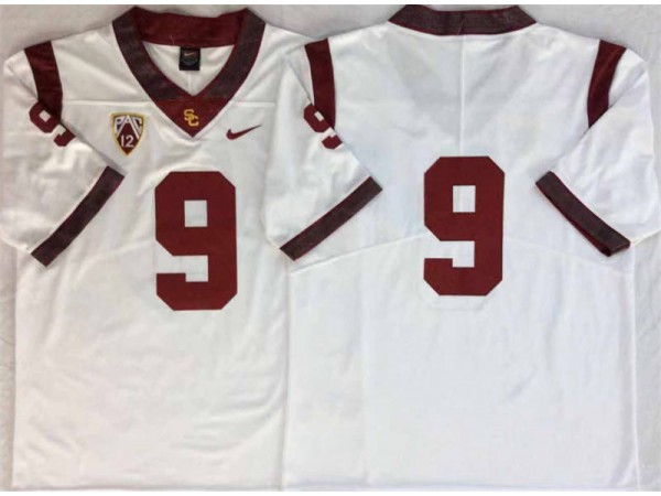 NCAA USC Trojans #9 White College Football Jersey