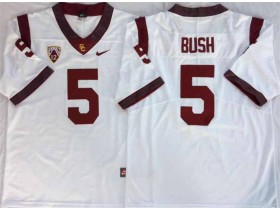 NCAA USC Trojans #5 Reggie Bush White College Football Jersey
