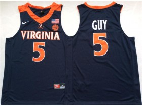 NCAA Virginia Cavaliers #5 Kyle Guy Navy College Basketball Custom Jersey