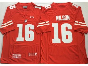NCAA Wisconsin Badgers #16 Russell Wilson Red College Football Jersey