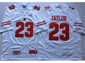 NCAA Wisconsin Badgers #23 Jonathan Taylor White College Football Jersey