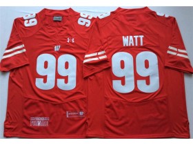 NCAA Wisconsin Badgers #99 J.J. Watt Red College Football Jersey