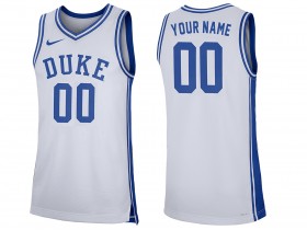 Custom NCAA Duke Blue Devils White College Basketball Jersey
