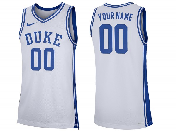 Custom NCAA Duke Blue Devils White College Basketball Jersey