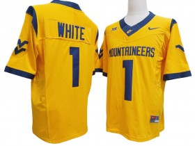 West Virginia Mountaineers #1 Jahiem White Gold Vapor F.U.S.E. Limited Jersey